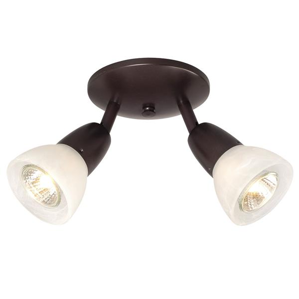 Galaxy Luna 5-in Old Bronze 2-Light Flush Mount Fixed Track Light Kit