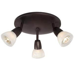 Galaxy Luna 10-in Old Bronze 3-Light Flush Mount Fixed Track Light Kit