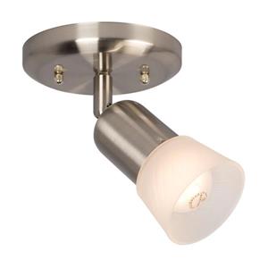 Galaxy Luna III 5.125-in Brushed Nickel 1-Light Flush Mount Fixed Track Light Kit