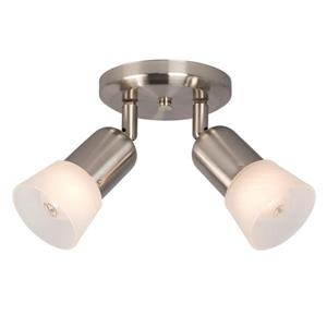 Galaxy Luna III 5.125-in Brushed Nickel 2-Light Flush Mount Fixed Track Light Kit