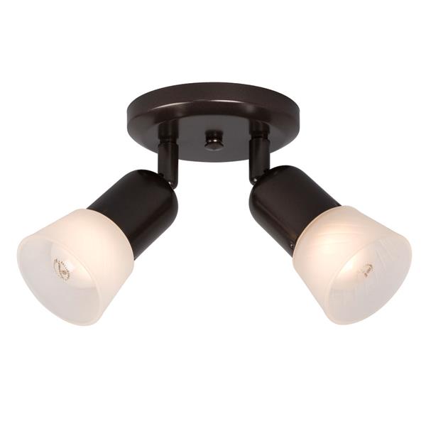 Galaxy Luna III 2-Light 5.125-in Old Bronze 2-Light Flush Mount Fixed Track Light Kit