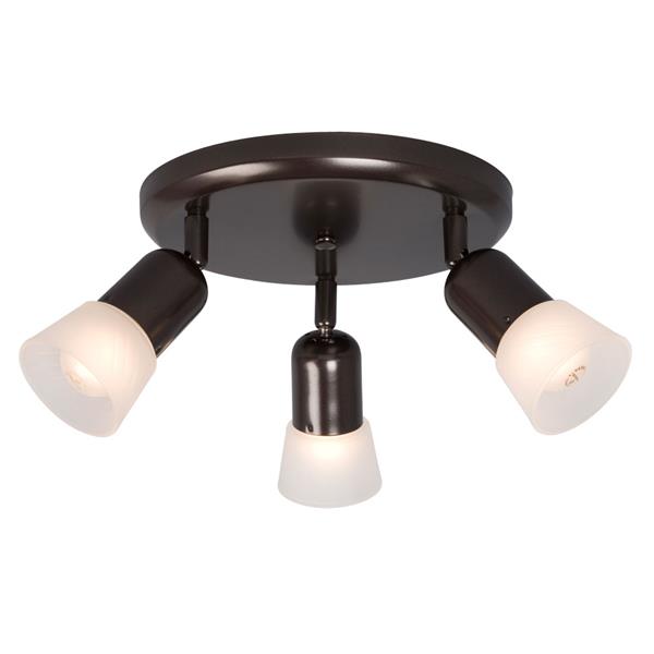 Galaxy Luna III 10-in Old Bronze Flush 3-Light Mount Fixed Track Light Kit