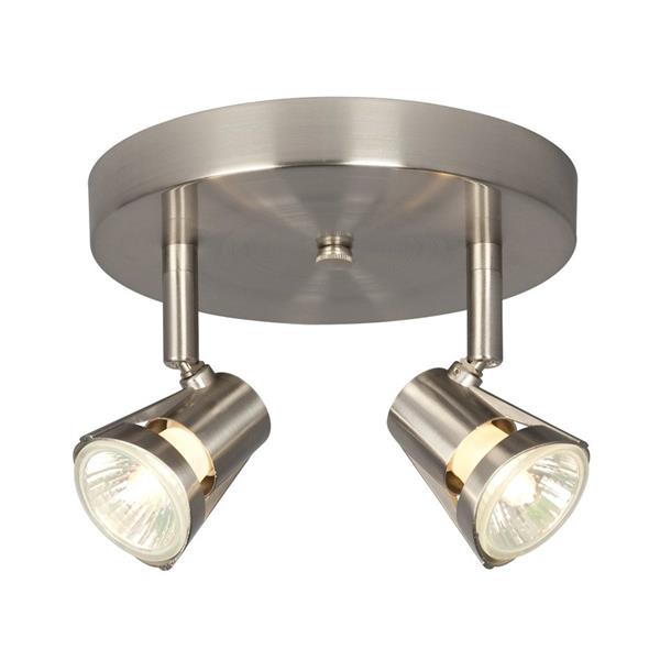 Galaxy 7-in Brushed Nickel 2-Light Flush Mount Fixed Track Light Kit