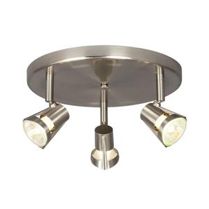 Galaxy 10.125-in Brushed Nickel 3-Light Flush Mount Fixed Track Light Kit