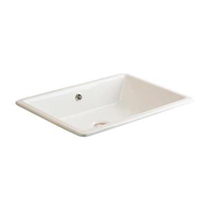 Nameeks Scarabeo Gaia Drop-in Rectangular White Bathroom Sink with Overflow