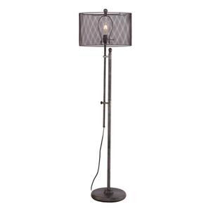 Boston Loft Furnishings 66-in Brushed Gunmetal Rotary Socket Stick Built-in Table Floor Lamp with Metal Shade