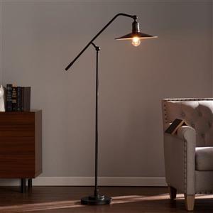 Boston Loft Furnishings 70.25-in Matte Black Rotary Socket Downbridge Floor Lamp with Metal Shade