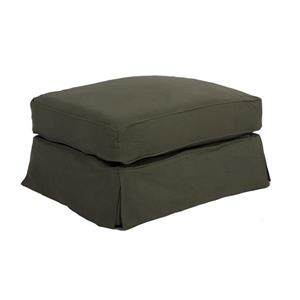 Sunset Trading Americana Coastal 18.30-in x 32.70-in Forest Green Ottoman