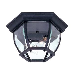 Artcraft Lighting Classico 10.75-in Black 2-Light Outdoor Flush Mount Light