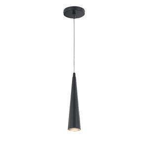 Eurofase Sliver 2.75-in x 12-in Black Modern Mini Cone Pendant