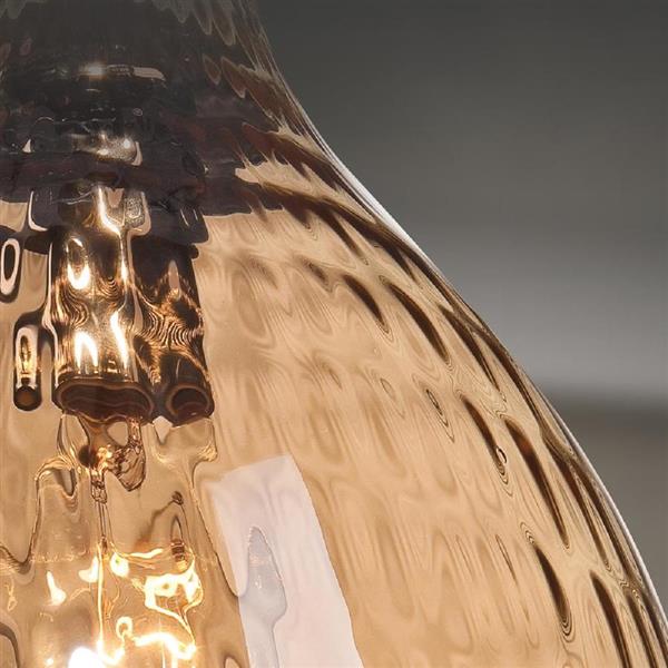 Eurofase Altima 10-in Chrome Textured Amber Glass Modern Bell Pendant