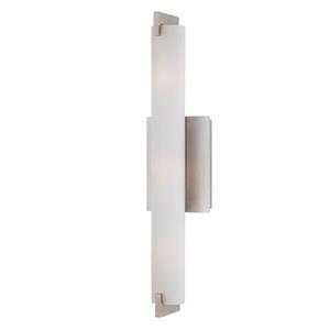Eurofase Zuma 20.5-in W 1-Light Brushed Nickel Arm Hardwired Standard Wall Sconce