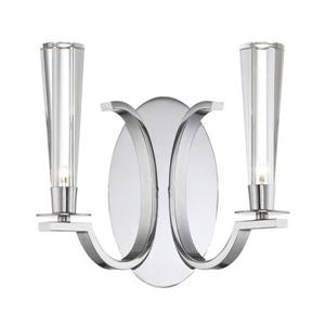 Eurofase Cromo 10.75-in W 2-Light Polished Chrome Candle Hardwired Standard Wall Sconce