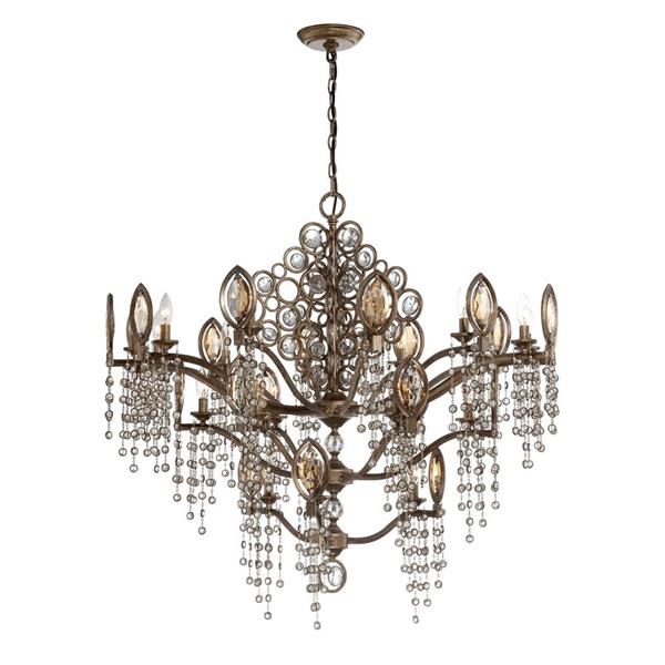 Eurofase Capri Colleciton 180-in Bronze 21-Light Transitional Tiered Chandelier