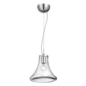 Eurofase Bloor 10-in Chrome Clear Textured Glass Modern Bell Pendant