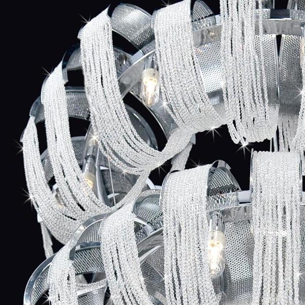 Eurofase Sage Collection 72-in Chrome 17-Light Modern Crystal Draped Chandelier