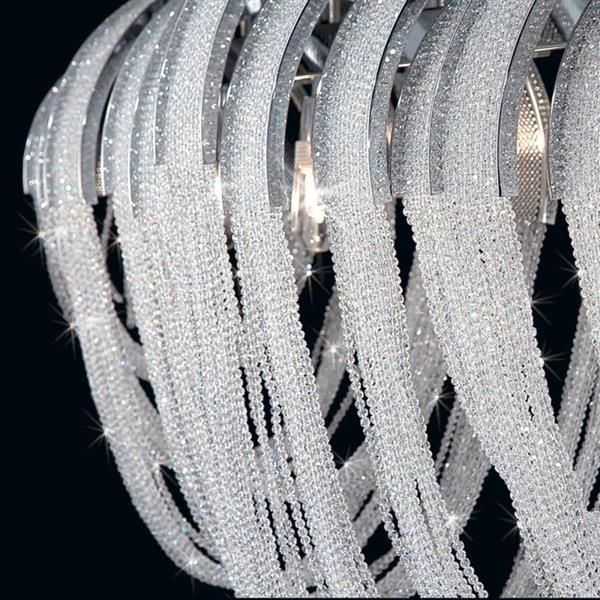 Eurofase Sage Collection 72-in Chrome 17-Light Modern Crystal Draped Chandelier