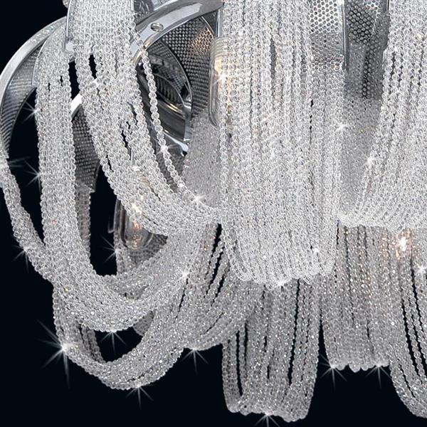 Eurofase Sage Collection 72-in Chrome 17-Light Modern Crystal Draped Chandelier