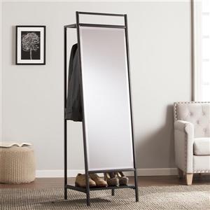 Boston Loft Furnishings Drappen 65-in x 17.50-in Black Beveled Rectangle Standing Mirror