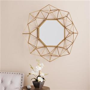 Boston Loft Furnishings Laurel 29-in x 29-in Matte Gold Beveled Octagon Wall Mirror