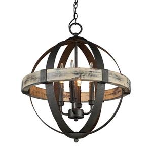 Luminaire suspendu à 4 lumières Castello, 22,5" x 20", noir