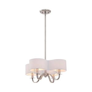 Eurofase Bertucci Collection 39-in Satin Nickel Transitional Shaded Chandelier