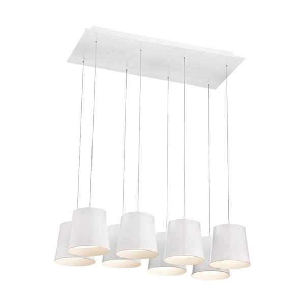 Eurofase Borto Collection 72-in White 8-Light Transitional Shaded LED Chandelier