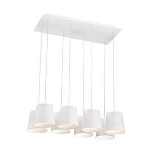 Eurofase Borto Collection 72-in White 8-Light Transitional Shaded LED Chandelier