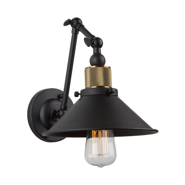 Artcraft Lighting Jersey 9-in W 1-Light Vintage brass Swing Arm Wall Sconce