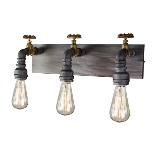 Artcraft Lighting American Industrial 3 Light 16 In Iron Brass Vanity Light Ac10813 Rona