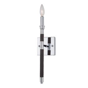 Steven & Chris by Artcraft Dover 4.5-in Chrome/Brown 1 Light Candle Wall Sconce