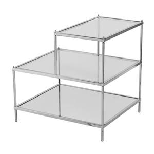 Boston Loft Furnishings Hawthorne 20.5-in x 24-in x 23.75-in Chrome Glass Midcentury End Table