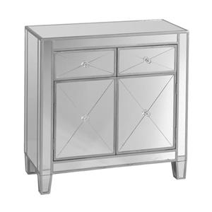 Boston Loft Furnishings Impressions 28-in x 28.25-in Silver Mirror China Cabinet