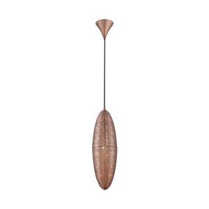 Eurofase Lighting Lozzo 6-in Copper Rustic Oval Mini Pendant Lighting