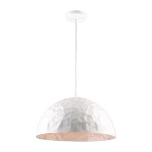 Artcraft Lighting Artcraft Lighting Forged Metal 16-In x 8.5-In Glossy White Hardwired Single Dome Pendant Lighting
