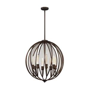 Artcraft Lighting Linden Bronze Contemporary Cage 8-Light Pendant Lighting