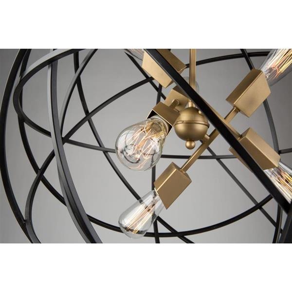 Artcraft Lighting Orbit Oil Rubbed Bronze Modern Cage 6-Light Orb Pendant Lighting