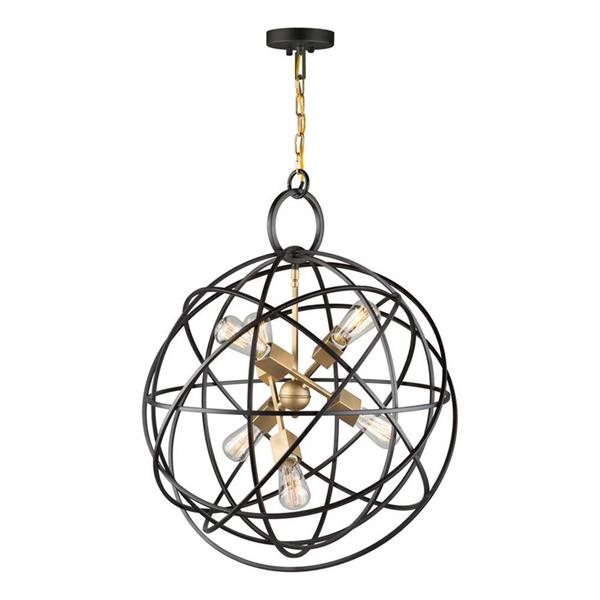 Artcraft Lighting Orbit Oil Rubbed Bronze Modern Cage 6-Light Orb Pendant Lighting