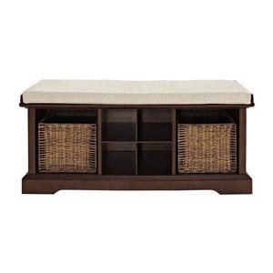 Crosley Furniture Brennan 18.25-in x 42.00-in Casual Mahogany Storage Bench