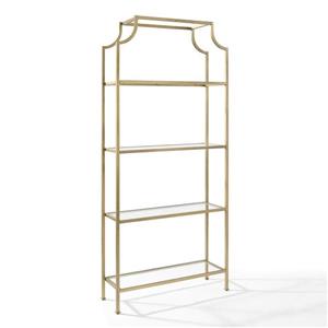 Crosley Furniture Aimee 36-in x 80-in Antique Gold Metal Etagere