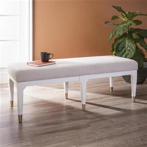 Boston Loft Furnishings Dalkin Midcentury 18.50-In x 52-In White Linen Accent Bench