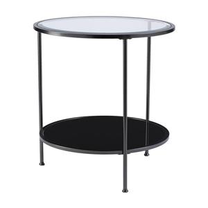 Boston Loft Furnishings Riku 24.25-in x 24.25-in x 26.25-in Matte Black Round End Table