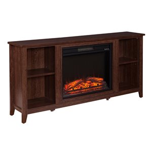 Southern Enterprises Parker 55.5-in W Espresso Fan-forced Electric Fireplace