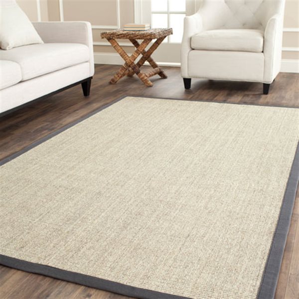 Safavieh NF441B Natural Fiber Marble and Grey Area Rug,NF441