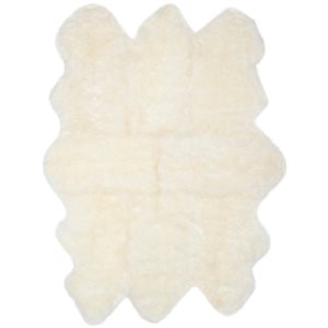 Safavieh SHS121A Sheepskin White Area Rug,SHS121A-4