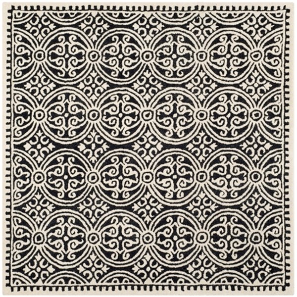 Safavieh Cambridge Black and Ivory Area Rug,CAM123E-8SQ
