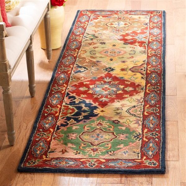 Safavieh Heritage Red and Multi-Colored Area Rug - 2-ft x 22-ft