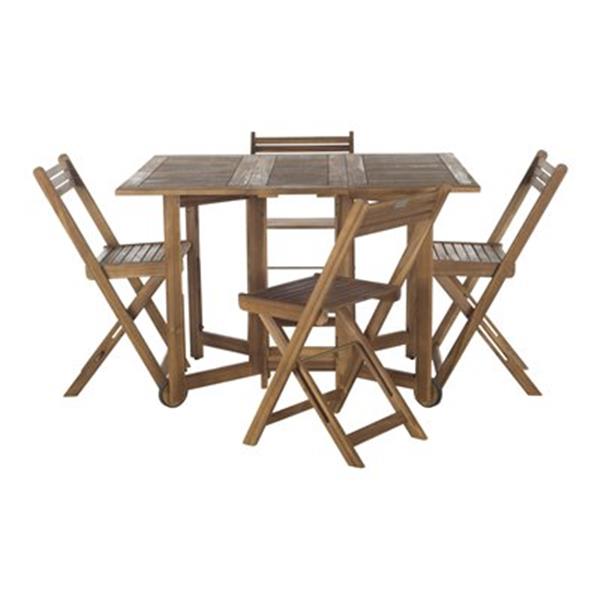 Safavieh Arvin Teak-look 5-Piece Outdoor Dining Set