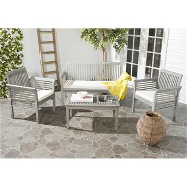 Safavieh Carson Brown 4Piece Outdoor Conversation Set PAT7005B RONA