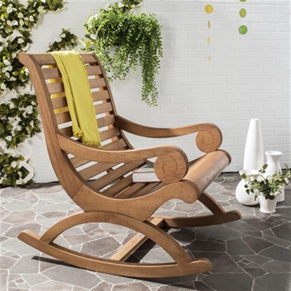 Safavieh 37-in x 25.2-in Natural Wood Sonora Rocking Chair